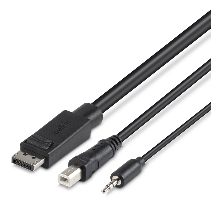 TAA DP/USB/AUD SKVM CBL, DP M/M; USB A/B, 6', Black, hi-res